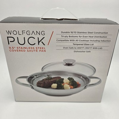 SEALED BOX - Wolfgang Puck 9.5 in. Covered Sauté Pan   18/10 Stainless Steel New