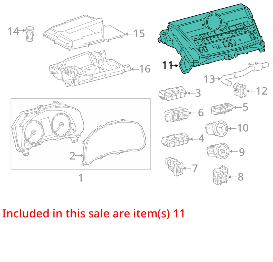Lexus NX300 2018-2019 control de temperatura usado OEM Foto 3 de 4