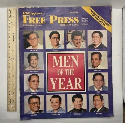 1992 Philippine Free Press Magazine Issue.Men Of The Year.Used.