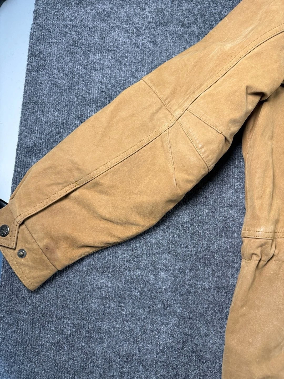 Vintage Timberland Leather Jacket Size L Brown Utility Field Coat - product detail image 18