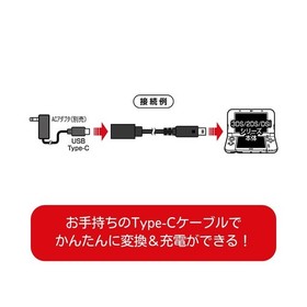3DS/2DS/Dsi用 USB Type-C かんたん変換ケーブル Black