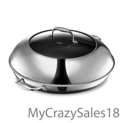 HexClad Hybrid Nonstick 14-Inch Frying Pan with Lid