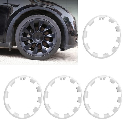 ༝White 4Pcs Car Wheel Rim Protectors Hub Rim Protection Guards Protection Ring - Photo 8 sur 12