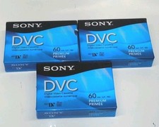 Sony 60 min Mini DV Premium DVC Blank Tape Video Cassete New Sealed -3 Pack New