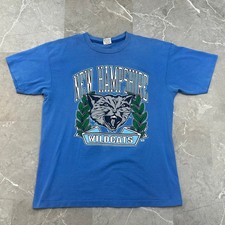 90s Vintage New Hampshire Wildcats Graphic Tee Mens XL Distressed Shirt USA Made