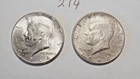 KENNEDY HALF DOLLAR, 1964-D, 1964-P,  90%  SILVER ---- 214