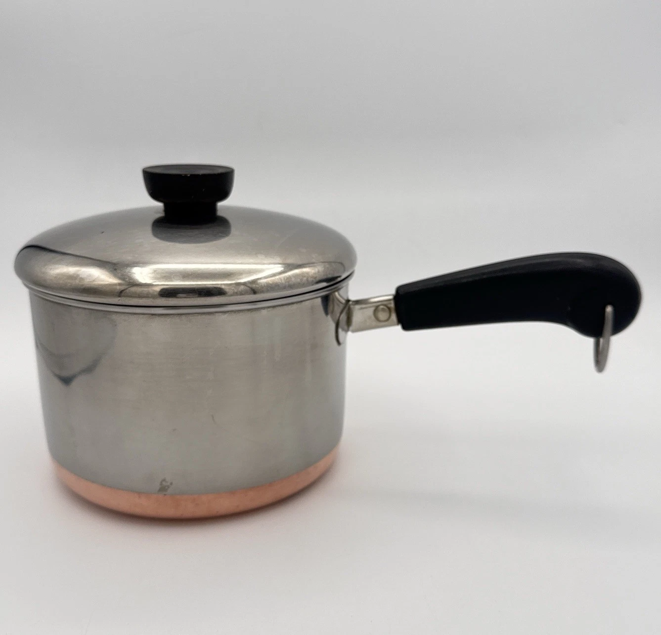 Vintage RevereWare 2QT Sauce Pot Pan Copper Bottom With Lid USA Rome NY