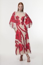 Karen Millen Maxi Dress UK16 in Cream RRP £359