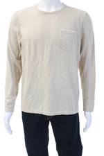 J. Mclaughlin Mens Classic Crew Neck Sweater Beige Long Sleeve Size M