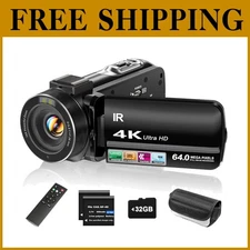 High-Quality 4K Video Camera Camcorder - Night Vision & Zoom