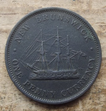 1854 New Brunswick One Penny Copper Token  LOT 6-G