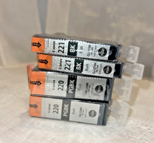 Genuine Canon 220 qty 2 221 qty 2 Black Ink Cartridges - Sealed/New