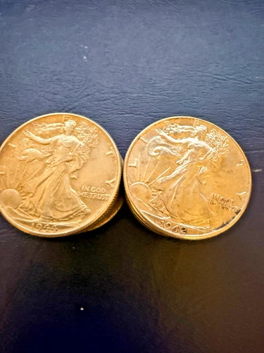 Walking Liberty Half Dollar Full Roll. 10.00 Face