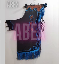 Bull Riding Pro Rodeo Chaps cowhide leather Adult fringeuede  chap