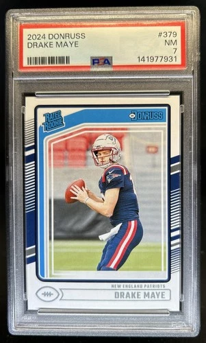 2024 Panini Donruss Drake Maye RC Rated #379 Patriots PSA 7 Rookie