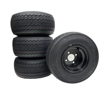 eCustomrim 4-Pack 8" 18X8.50-8 Black Golf Cart Tire And Wheel Fits E-Z-GO, Cl...