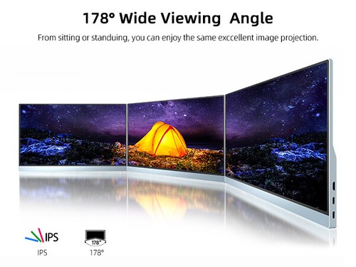 EVICIV Portable 2*USB C HDMI Monitor 15.6" 4K Portable Monitor IPS Screen 2160P - Picture 12 of 21