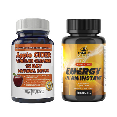 Apple Cider Vinegar Cleanse Detox Pills & Energy Boost Brain Health Supplements