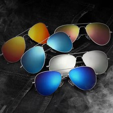 OCCHIALI DA SOLE UOMO DONNA LENTI VINTAGE A SPECCHIO UV400 VARI COLORE
