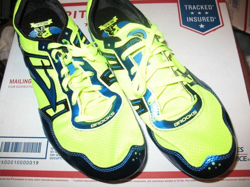 Brooks PR Sprint MD 46.61 Track \u0026 Field Spikes Yellow/Blue size 11.5/45.5 |  eBay