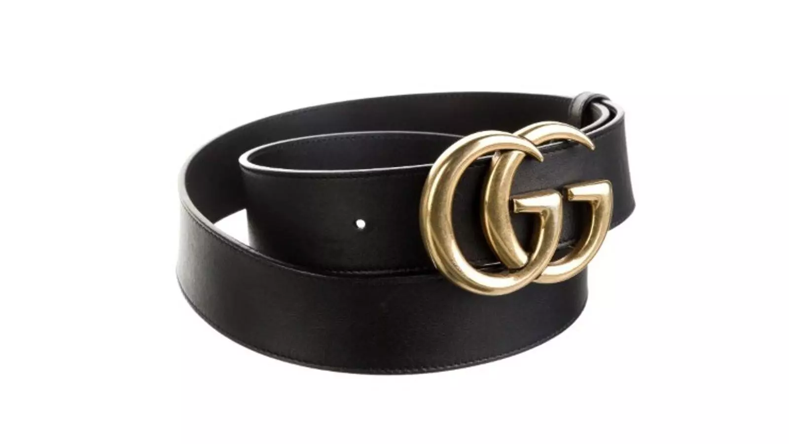 Ceinture en cuir noir logo Gucci Lg GG taille 100