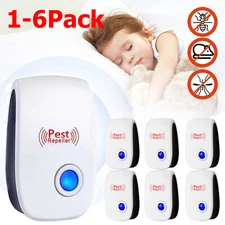 1-6Pack Electronic Plug in Sonic Repellent pest Control for Insects Roaches Mice