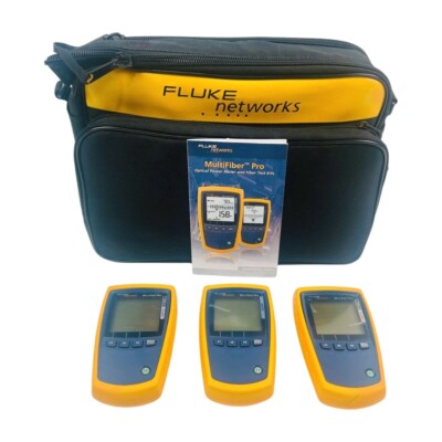 Fluke Networks MFTK MultiFiber Pro 1550nm 1310nm Meter Fiber Loss Test Kit