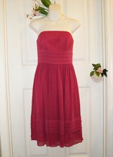 New DAVID'S BRIDAL Watermelon Chiffon Strapless Cocktail Prom Dress NWT