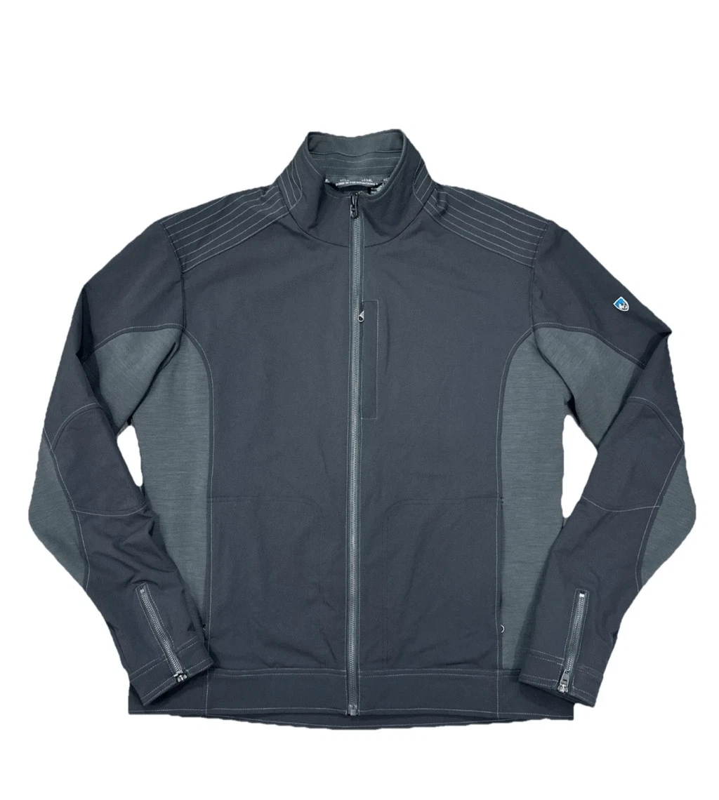Kuhl Mens Dfynce Soft Shell Moto Jacket Black Full Zip Performance Streetwear