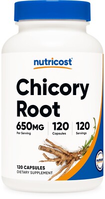 Nutricost Chicory Root 650mg Per Capsule - 120 Vegetarian Capsules, Non-GMO