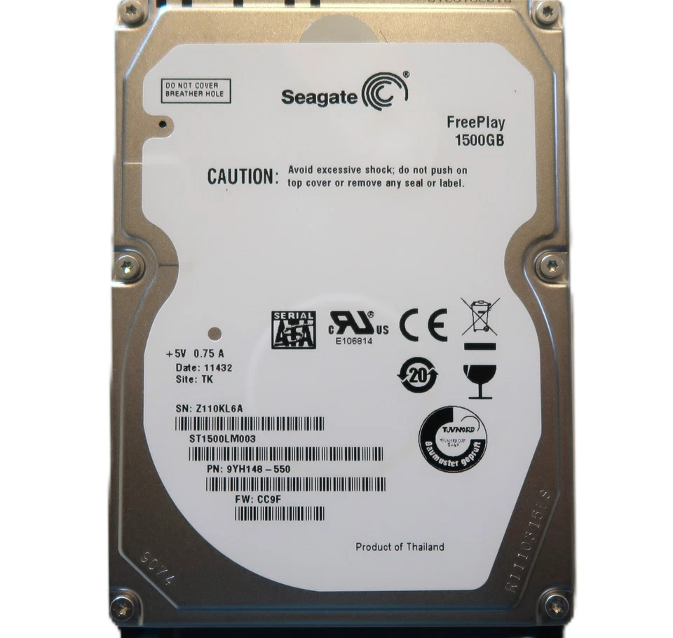 Seagate ST1500LM003 9YH148-550 CC9F (Z110) TK Thailand 2.5" 1.5TB Sata HDD 2011 - Image 3 of 4