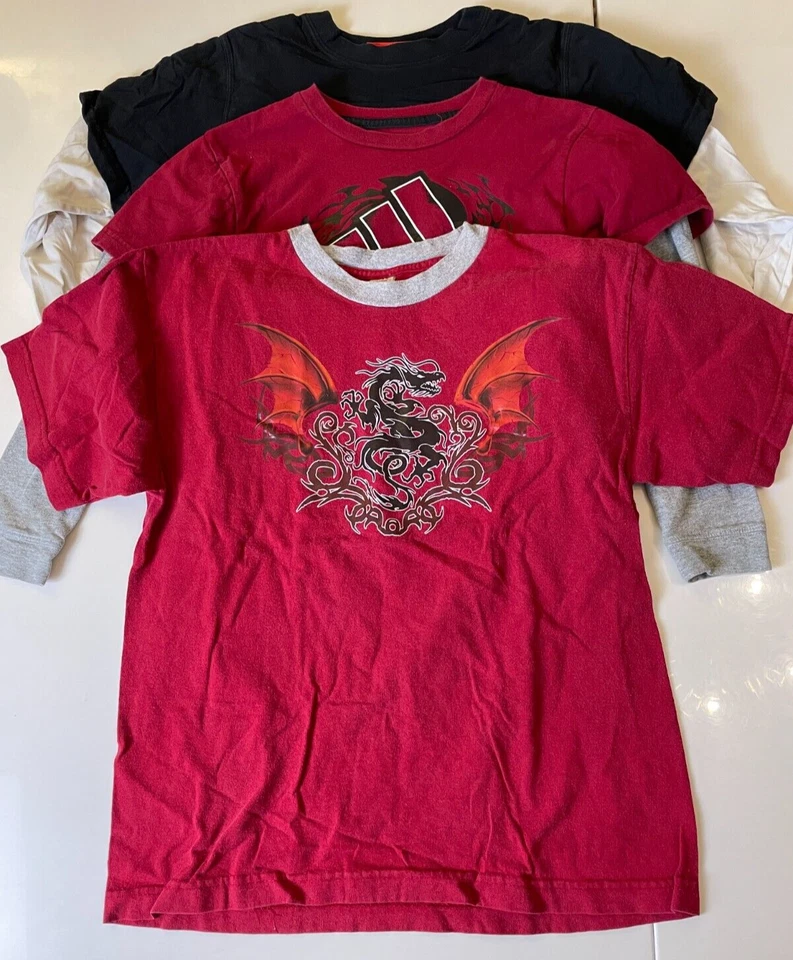 Adidas Puma CRB 3 Boys T Shirts Two Tone Long Sleeve & Short Sleeve Size 14-16* - Image 2 of 4