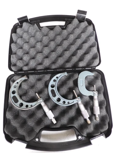 3 Mitutoyo Micrometers - 1-2", 2-3" (2X) /.0001" - Carbide Anvils - PV4