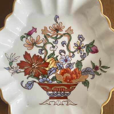 食器 Antique,Vista Alegre, Mottahedeh Vintage Vista Alegre Portugal Mottahedeh Trinket Dish White Orange