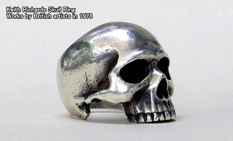 Keith Richards Skull Ring Silver925 Rolling Stones Men's Keith Richards Skull Ring Silver925 Rolling Stones Men's