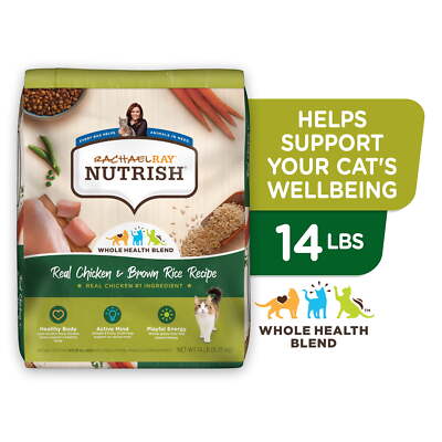 Rachael Ray Nutrish Real Chicken & Brown Rice Recipe Dry Cat Food, 14 lb. Bag