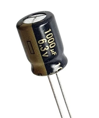 [5pcs] 1000uF 6.3v Panasonic (JAPAN) FJ 105°C LowESR 11.5mm height –ref:A61