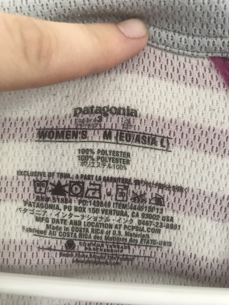 その他 M m Patagonia Womens purple striped 1/4 Zip Long Sleeve Sz Medium