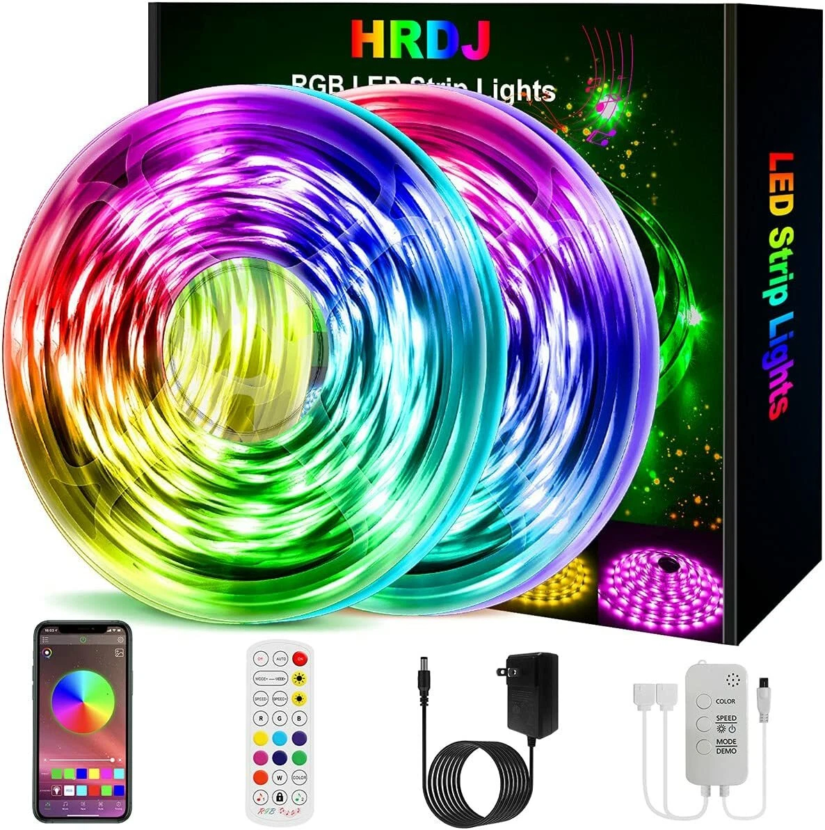 HRDJ Led Strip Lights 66ft Music Sync Color Changing Led Light