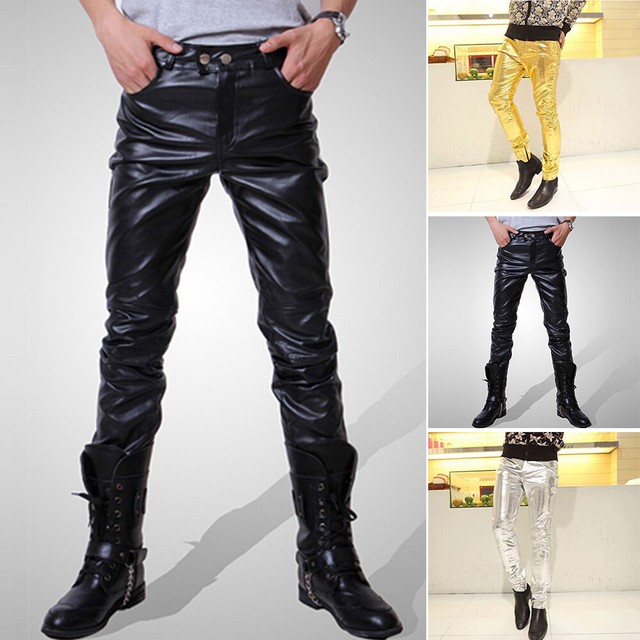leather look tracksuit pants