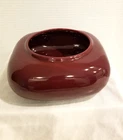Vintage Haeger Pottery Planter Square/Flat Rounded Sides Ikebana Burgandy 80's