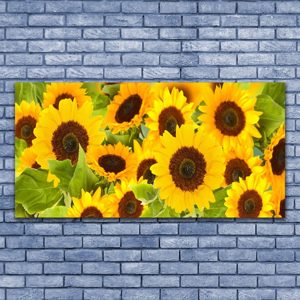 Tableau en verre acrylique 140x70 cm d'exception avec finition florale haut de gamme