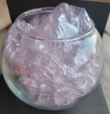 2 Floral Glass Rose Bowl Round Vases.  Also called Fish Bowl & Bubble Bowl. 