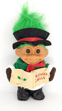 Vintage 90s Russ Christmas Caroler Troll Doll 5 Tall Collectible Gift