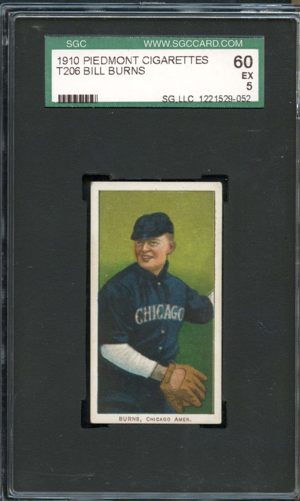 SGC BB - 1909-11 - T206 - Piedmont 350 - Bill Burns - SGC 5 - EX