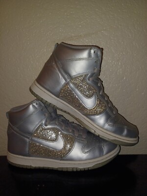 Nike Dunk High Silver Glitter Womens