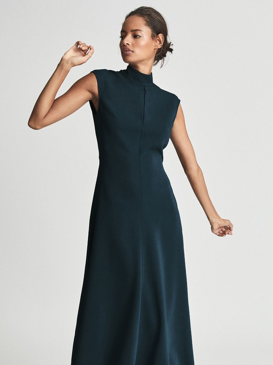 reiss livvy open back dress REISS Livvy Open Back Midi Dress