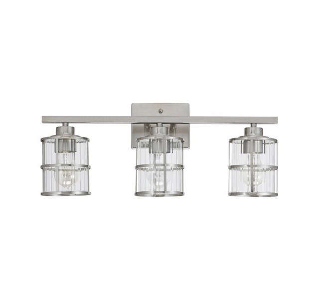 Wandleuchten Roth Bathroom Vanity 3 Light Fixture Brushed Nickel Cage Wall Lighting Allen Pgm Com Pe
