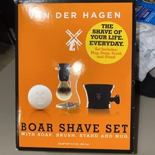 Van Der Hagen Boar Shave Set with Soap, Brush, Stand and Mug