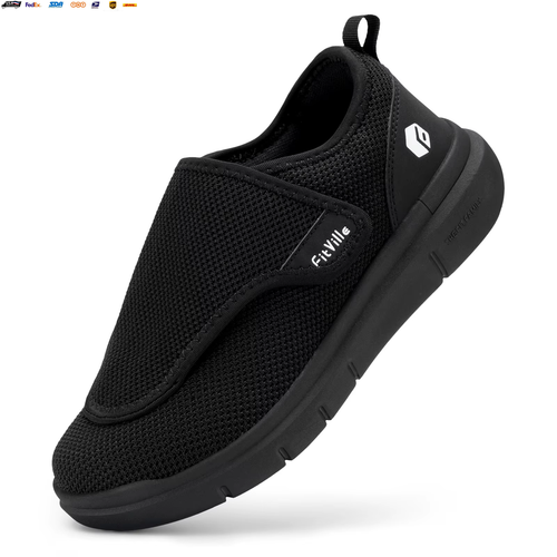 Extra Wide Men'S Diabetic Shoes for Elder Orthopedics Feet Swollen Adjustable Wa